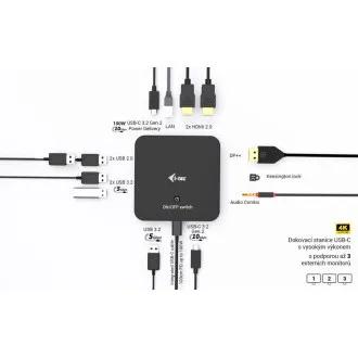 i-tec USB-C DP Dual HDMI Docking Station, Power Delivery 100W i-tec USB-C DP Dual HDMI Docking Station, Power Delivery 100W