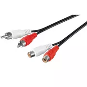 PremiumCord Kabel 2x Cinch-2x Cinch, M/F 5m