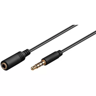 PremiumCord Klinke 3,5mm 4-polig M/F 2m PremiumCord Klinke 3,5mm 4-polig M/F 2m