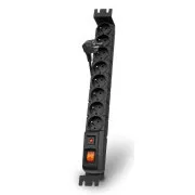 Acar S8 FA Rack 3m Kabel, 8 Steckdosen, Überspannungsschutz, für Rack, schwarz