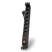 Acar S8 FA Rack 1,5m Kabel, 8 Steckdosen, Überspannungsschutz, für Rack, schwarz