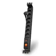 Acar S8 FA Rack 1,5m Kabel, 8 Steckdosen, Überspannungsschutz, für Rack, schwarz
