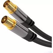 PremiumCord TV-Antenne HQ Patchkabel M/F 75Ohm (135dB) 4x geschirmt 1,5m