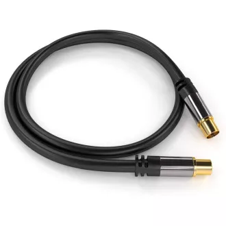 PremiumCord TV-Antenne HQ Patchkabel M/F 75Ohm (135dB) 4x geschirmt 1,5m