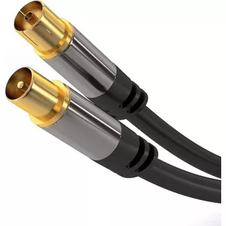 PremiumCord TV-Antenne HQ Patchkabel M/F 75Ohm (135dB) 4x geschirmt 5m PremiumCord TV-Antenne HQ Patchkabel M/F 75Ohm (135dB) 4x geschirmt 5m