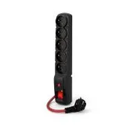 Acar F5 5m Kabel, 5 Steckdosen, Überspannungsschutz, max. Strom 16A, schwarz