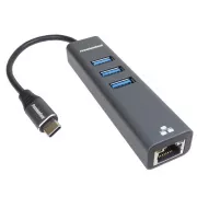 PremiumCord Adapter USB-C auf Gigabit   3x USB 3.0