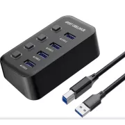 PremiumCord USB 3.2 Superspeed HUB 4-Port mit Port-Switches