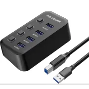 PremiumCord USB 3.2 Superspeed HUB 4-Port mit Port-Switches