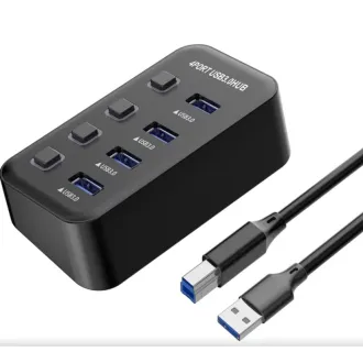 PremiumCord USB 3.2 Superspeed HUB 4-Port mit Port-Switches PremiumCord USB 3.2 Superspeed HUB 4-Port mit Port-Switches