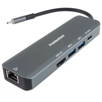 PremiumCord USB-C zu HDMI, 2x USB3.2, PD 100W, RJ45