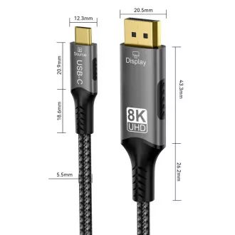 PremiumCord USB-C auf DP 1.4, 2m PremiumCord USB-C auf DP 1.4, 2m