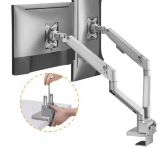 Brateck Monitorhalter LDT62-C024 zwei Arme nebeneinander Gasdruckfeder