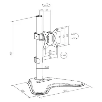 Brateck LDT66-T01 Monitorhalterung eine schwenkbare Halterung an einem Stangenhalter freistehend Brateck LDT66-T01 Monitorhalterung eine schwenkbare Halterung an einem Stangenhalter freistehend