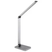 Platinet PDL888S 10W dimmbare LED-Tischleuchte, kabelloses Laden, USB-Anschluss, silber