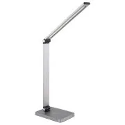 Platinet PDL888S 10W dimmbare LED-Tischleuchte, kabelloses Laden, USB-Anschluss, silber