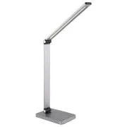 Platinet PDL888S 10W dimmbare LED-Tischleuchte, kabelloses Laden, USB-Anschluss, silber