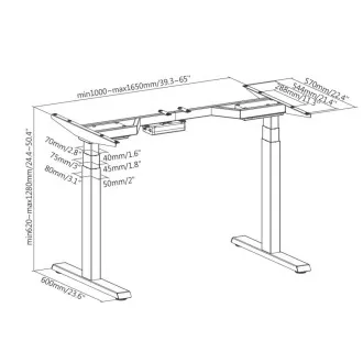 Brateck M08-23DE höhenverstellbares Tischgestell 2 Motoren Bereich 620-1280 mm Tragfähigkeit 100 kg Brateck M08-23DE höhenverstellbares Tischgestell 2 Motoren Bereich 620-1280 mm Tragfähigkeit 100 kg
