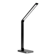 Platinet PDL888B 10W dimmbare LED-Tischleuchte, kabelloses Laden, USB-Anschluss, schwarz
