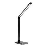 Platinet PDL888B 10W dimmbare LED-Tischleuchte, kabelloses Laden, USB-Anschluss, schwarz