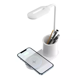 Platinet PDL1930W 3W dimmbare LED-Tischleuchte, kabelloses Laden, weiß Platinet PDL1930W 3W dimmbare LED-Tischleuchte, kabelloses Laden, weiß