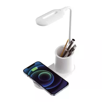 Platinet PDL1930W 3W dimmbare LED-Tischleuchte, kabelloses Laden, weiß Platinet PDL1930W 3W dimmbare LED-Tischleuchte, kabelloses Laden, weiß