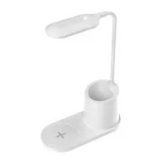 Platinet PDL1930W 3W dimmbare LED-Tischleuchte, kabelloses Laden, weiß