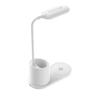 Platinet PDL1930W 3W dimmbare LED-Tischleuchte, kabelloses Laden, weiß Platinet PDL1930W 3W dimmbare LED-Tischleuchte, kabelloses Laden, weiß