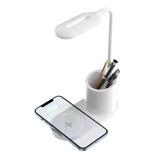 Platinet PDL1930W 3W dimmbare LED-Tischleuchte, kabelloses Laden, weiß Platinet PDL1930W 3W dimmbare LED-Tischleuchte, kabelloses Laden, weiß