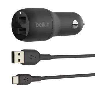BELKIN Dual USB-A Autoladegerät 24W USB-C Kabel BELKIN Dual USB-A Autoladegerät 24W USB-C Kabel