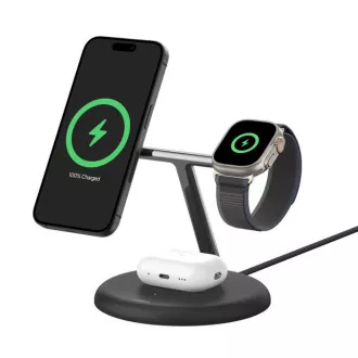 Belkin BOOST CHARGE PRO Qi2, 15W 3in1 magnetischer Ständer, schwarz