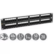 19" Solarix Patchfeld 48 x RJ45 CAT5E UTP 150 MHz schwarz 2U SX48-5E-UTP-BK