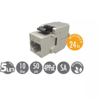 MULTIPACK 24 Stück - selbstschneidende Keystone Solarix CAT6A STP SXKJ-10G-STP-BK-SA Komponentenebene und 4PPoE
