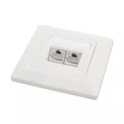 Buchse Solarix CAT6 STP 2 x RJ45 Unterputz weiß