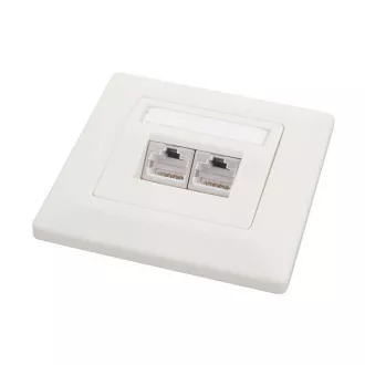 Buchse Solarix CAT6 STP 2 x RJ45 Unterputz weiß
