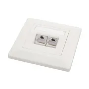 Buchse Solarix CAT6 STP 2 x RJ45 Unterputz weiß