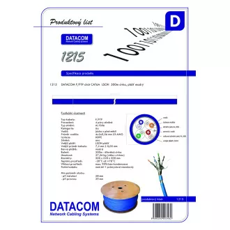 DATACOM F/FTP Kabel CAT6A Eca LSOH 500m Spule blau DATACOM F/FTP Kabel CAT6A Eca LSOH 500m Spule blau