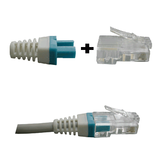 DATACOM Manschette für RJ 45 Stecker blau/weiss 100 Stück