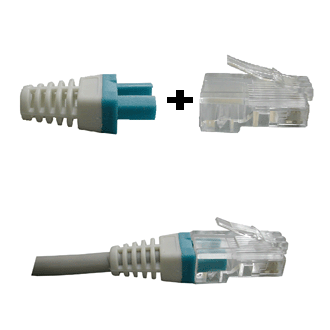 DATACOM Manschette für RJ 45 Stecker blau/weiss 100 Stück