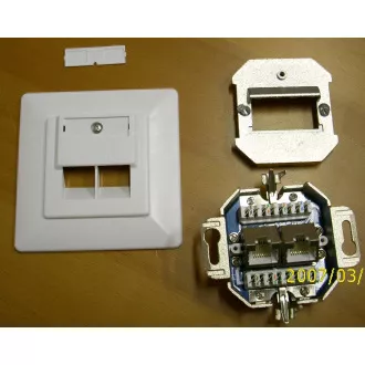 DATACOM STP Doppelsteckdose Cat5e Unterputz 45°. DATACOM STP Doppelsteckdose Cat5e Unterputz 45°.