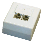 DATACOM STP Doppelsteckdose Cat5e über Putz 45 Grad.