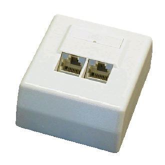 DATACOM STP Doppelsteckdose Cat5e über Putz 45 Grad. DATACOM STP Doppelsteckdose Cat5e über Putz 45 Grad.