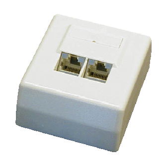 DATACOM STP Doppelsteckdose Cat5e über Putz 45 Grad. DATACOM STP Doppelsteckdose Cat5e über Putz 45 Grad.
