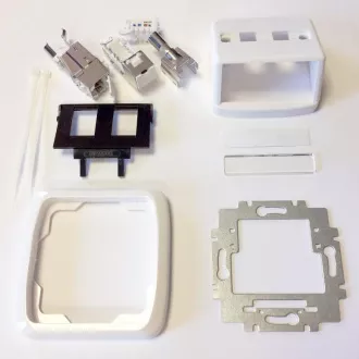 Doppelsteckdose ABB TANGO 2xRJ45 cat6A STP weiß Doppelsteckdose ABB TANGO 2xRJ45 cat6A STP weiß