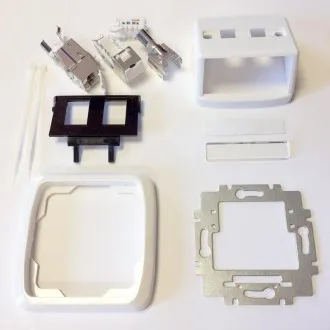 Doppelsteckdose ABB TANGO 2xRJ45 cat6A STP weiß Doppelsteckdose ABB TANGO 2xRJ45 cat6A STP weiß