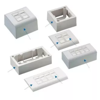 DATACOM Modul Datenbuchse UTP CAT5E 4xRJ45 für Unterputzmontage