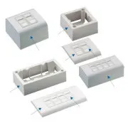DATACOM Modul Datenbuchse UTP CAT5E 4xRJ45 für Unterputzmontage