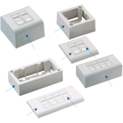 DATACOM Modul Datenbuchse STP CAT5E 4xRJ45 für Unterputzmontage