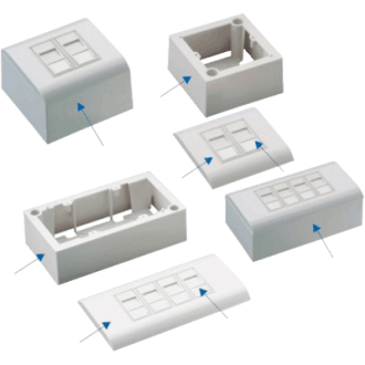 DATACOM Modul Datenbuchse STP CAT5E 4xRJ45 für Unterputzmontage DATACOM Modul Datenbuchse STP CAT5E 4xRJ45 für Unterputzmontage