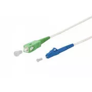 SC/APC - LC/UPC simplex 9/125 SM 5m arm.weiß 3mm B3 LSZH